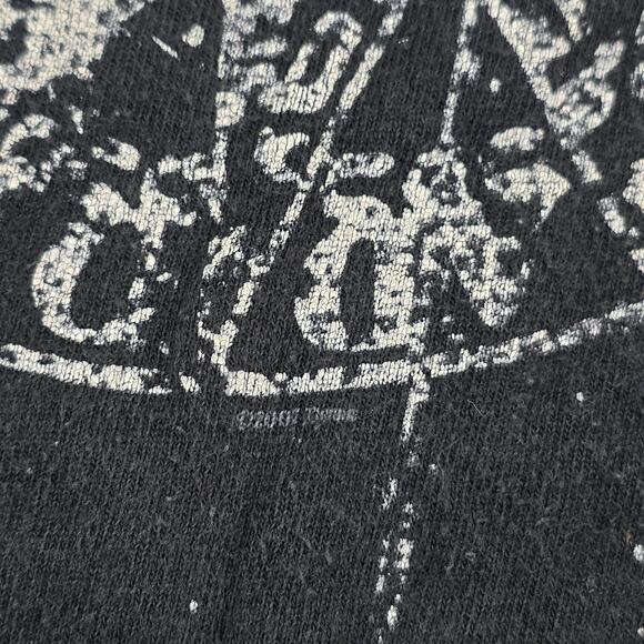 VTG Y2K Down Shirt Mens Black Metal Band Graphic Distressed Cracked Print - Picture 4 of 12